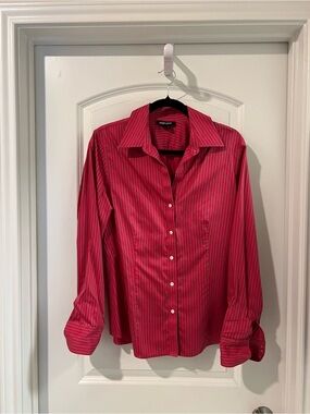 Red Stripe Button-Up Shirt